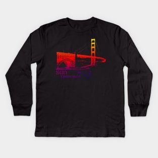 golden gate bridge colored Kids Long Sleeve T-Shirt